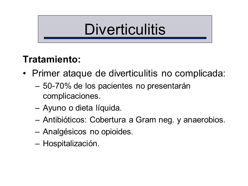 Dieta para pacientes con diverticulitis aguda